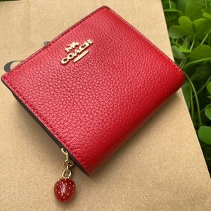Coach snap wallet with strawberry
